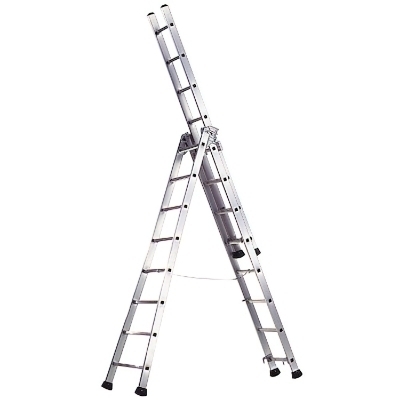 Imagen de Escalera Aluminio Industrial Pronor 3 Tramos. 9+9+9 Peldaños