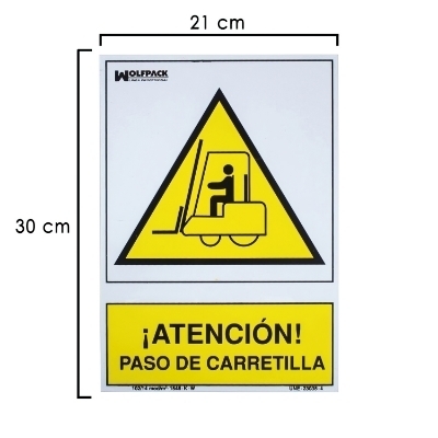 Imagen de Cartel Atencion Paso Carretilla 30x21 cm.