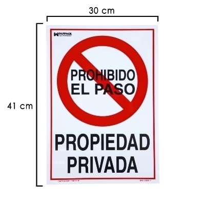 Imagen de Cartel Propiedad Privada 41x30 cm.