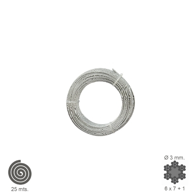 Imagen de Cable Galvanizado    3 mm. (Rollo 25 Metros) No Elevacion