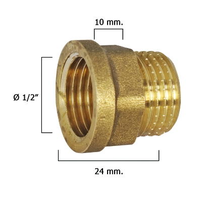 Imagen de Alargadera Hexagonal Pulida 1/2x10