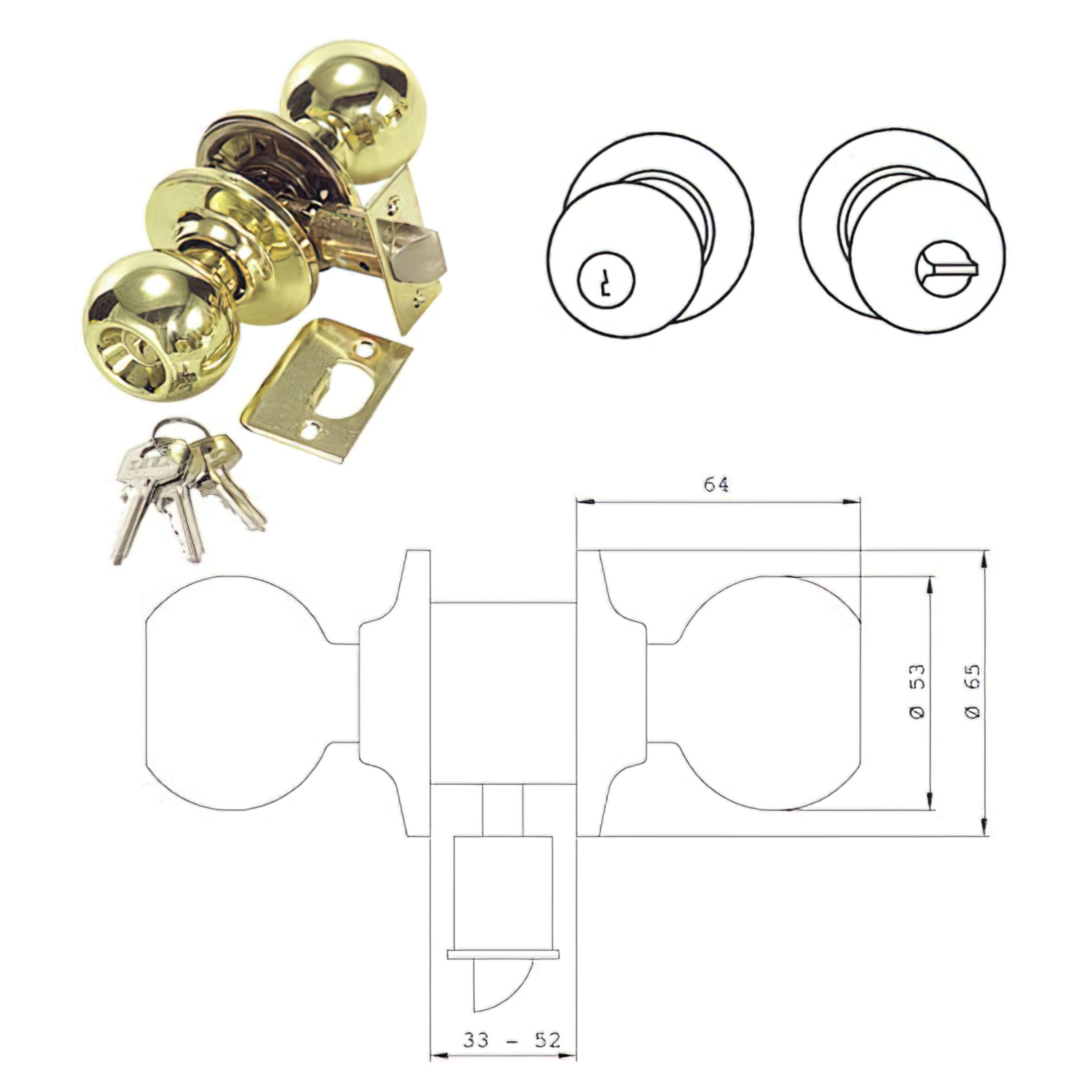 Imagen de Pomo Tesa    3900-lp/60/70