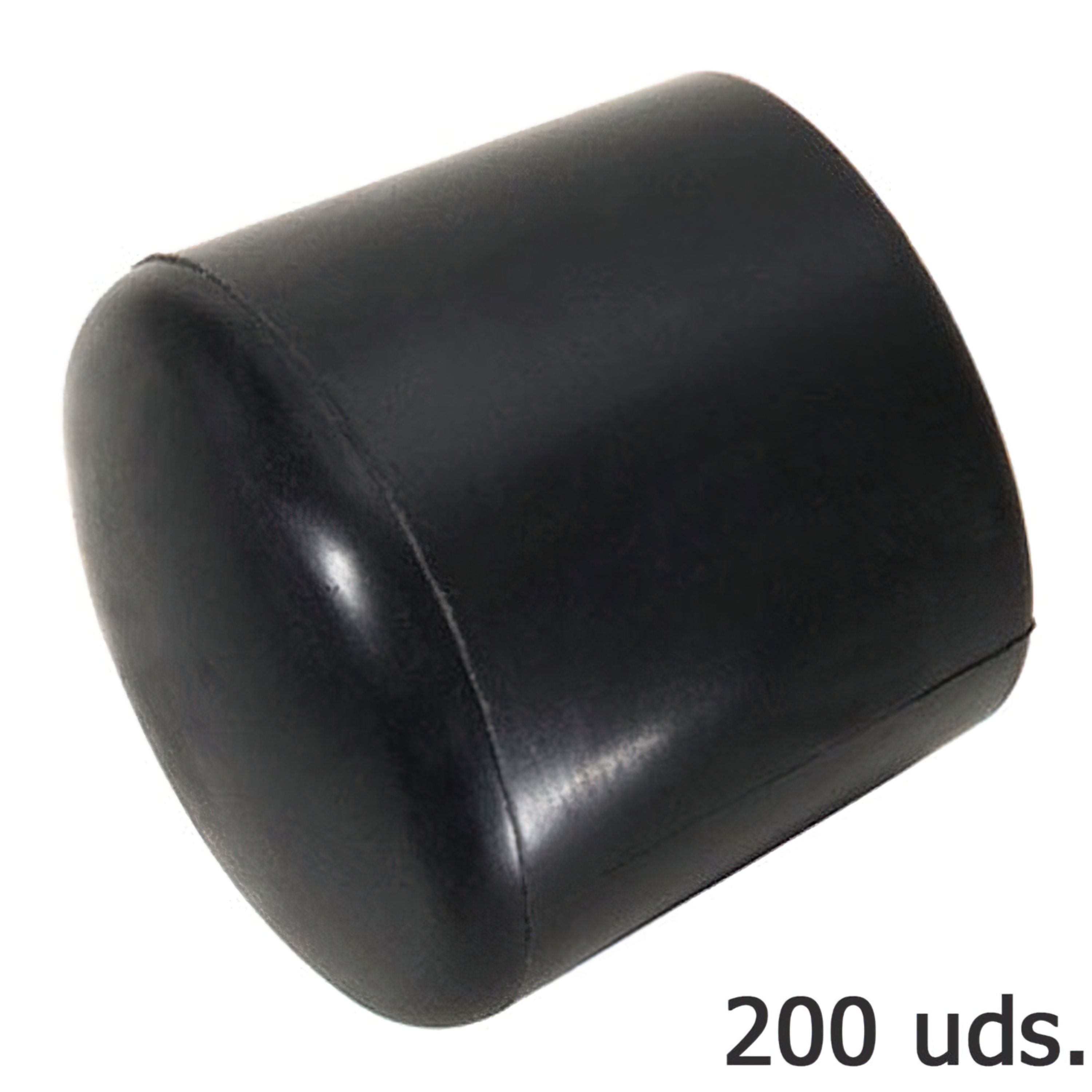 Imagen de Contera Plastico Redonda Exterior Negra  8 mm. Bolsa 200 Unidades