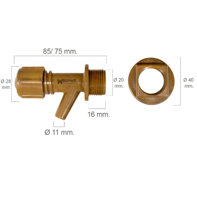 Imagen de Grifo Barril Plástico Mini Con Tuerca 1/2"