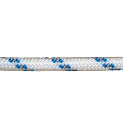 Imagen de Cuerda Poliester Trenzada Blanca / Azul 4 mm. Bobina 200 m.