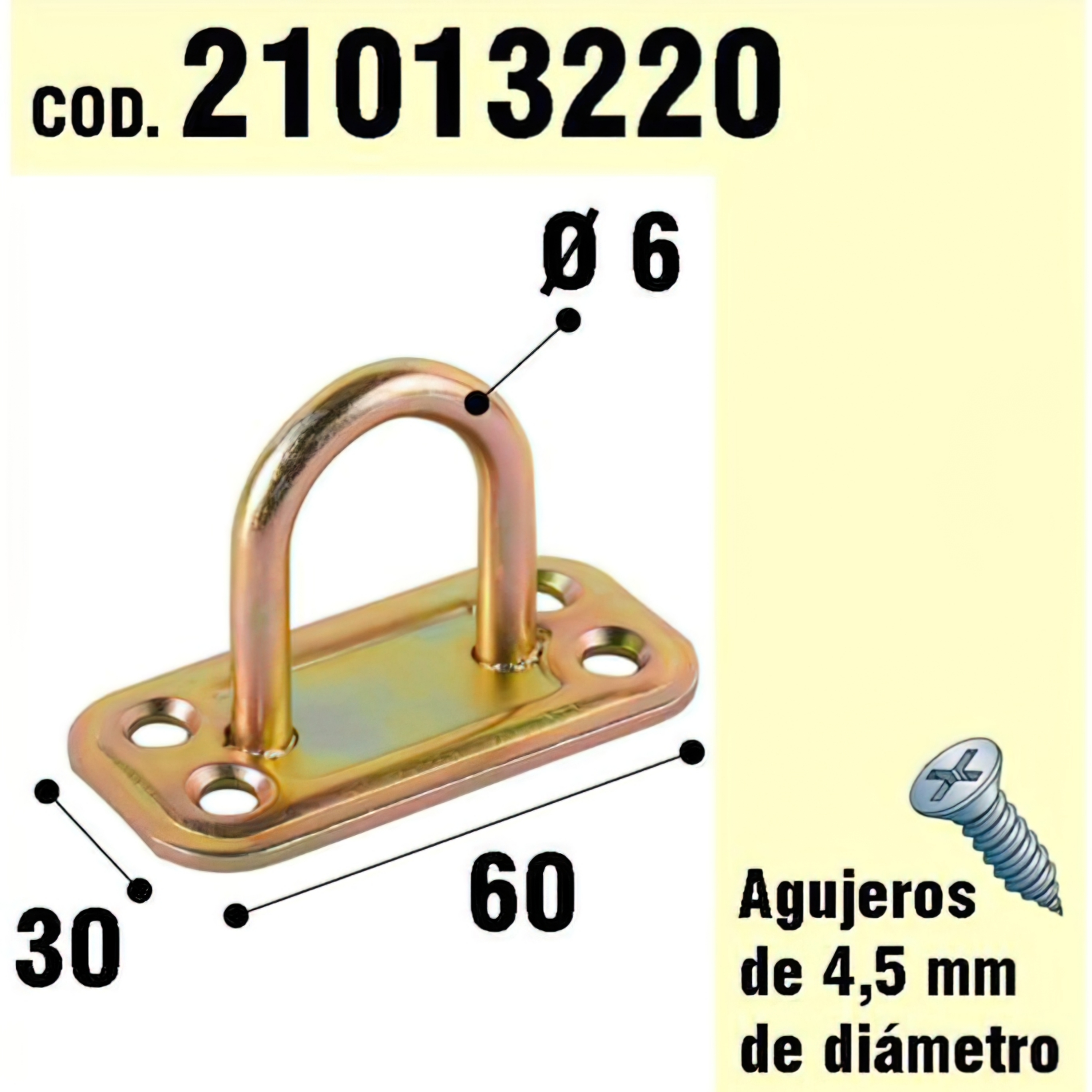 Imagen de Soporte Para Madera Anilla  Bicromatado Ø 6 mm.