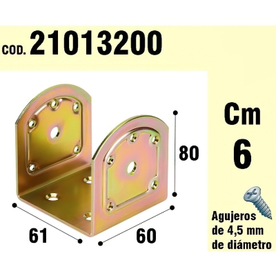 Imagen de Soporte Para Madera Tipo "U"  Bicromatado 60 mm.