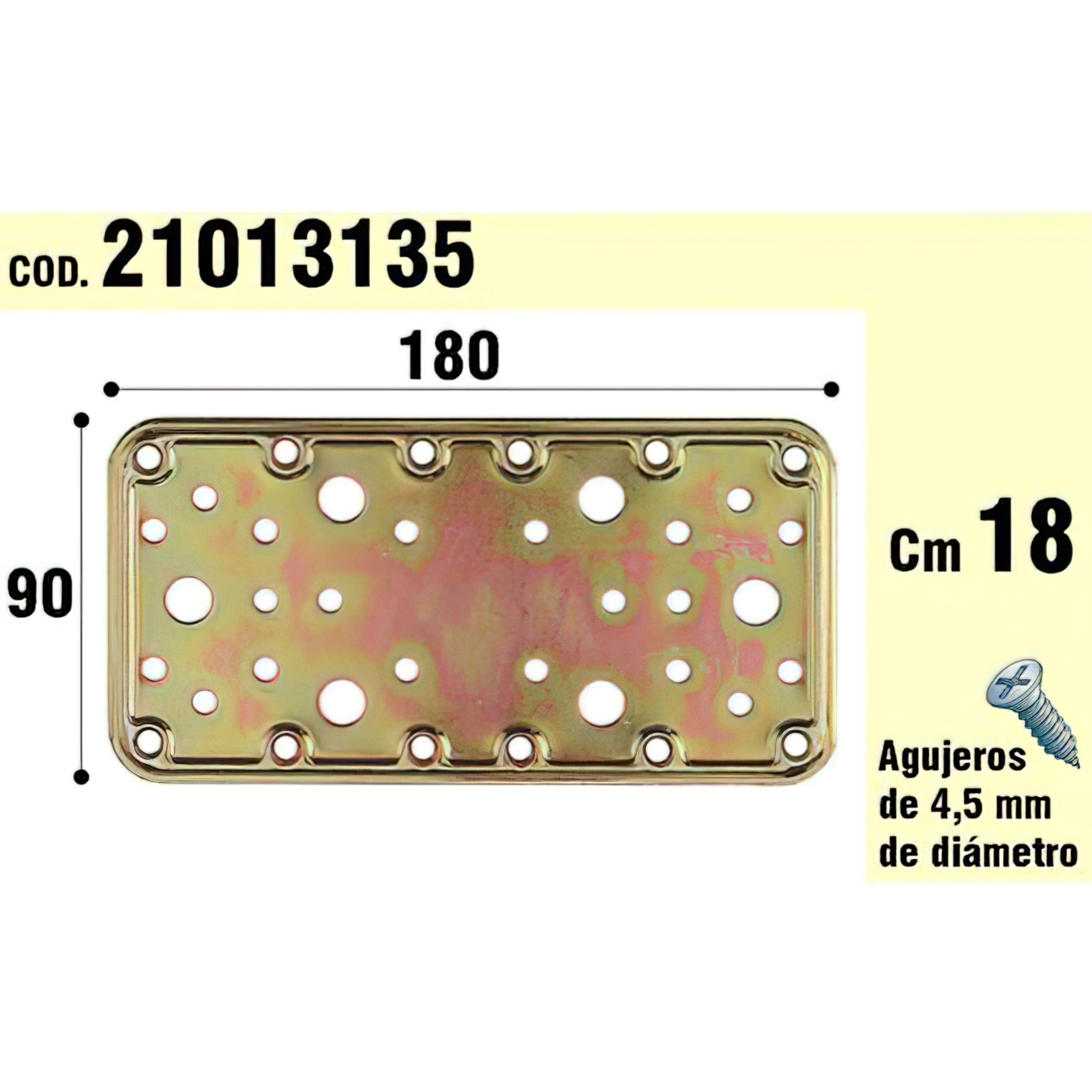 Imagen de Soporte Para Madera Placa Bicromatada 90x180 mm.