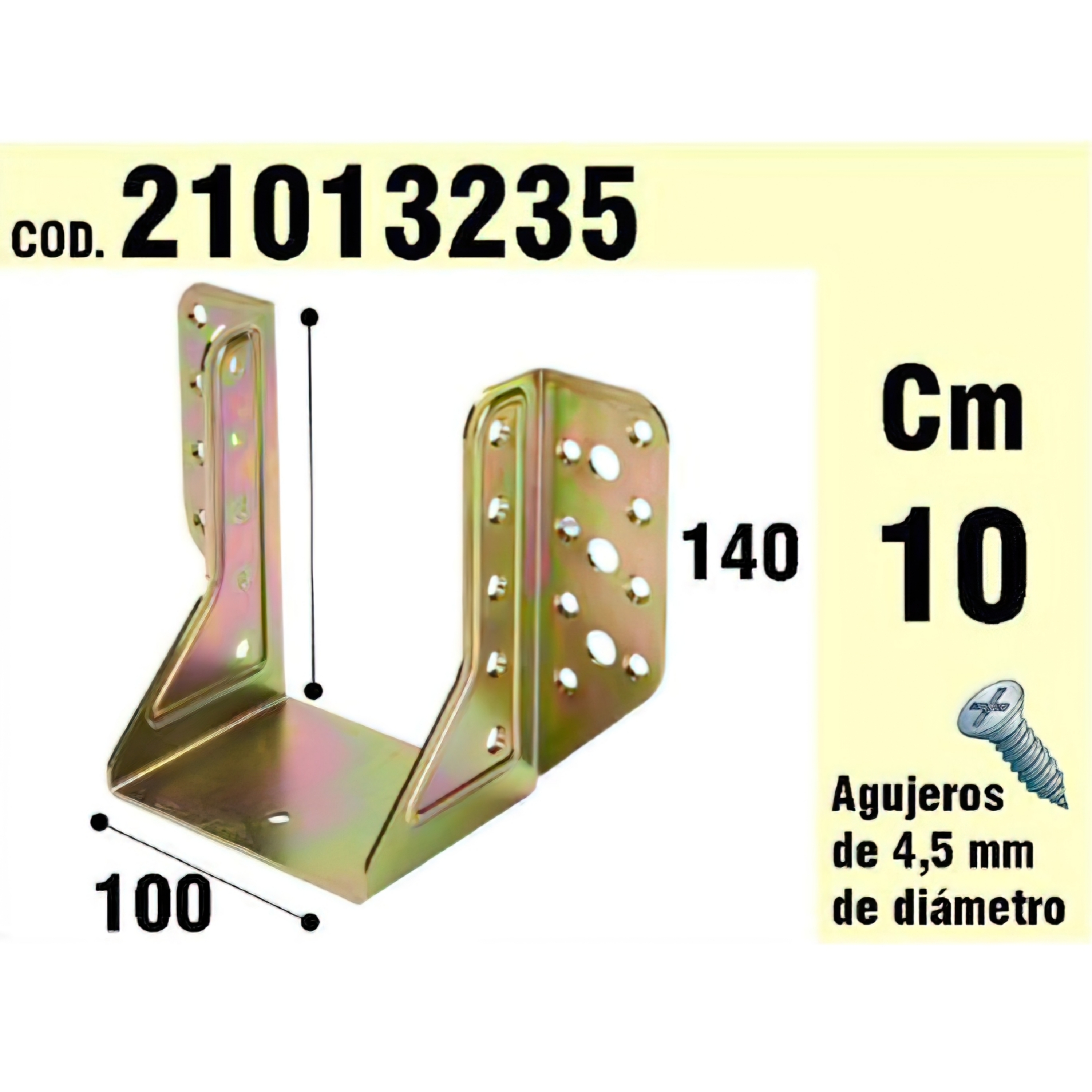 Imagen de Soporte Para Madera Alas Exteriores bicromatado 100 mm.