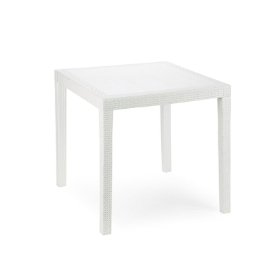 Imagen de Mesa Resina Ratan Blanca King 80x80 cm.