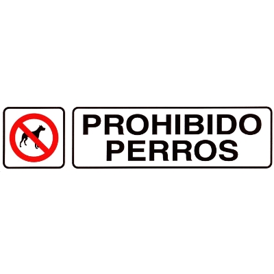 Imagen de Rotulo Adhesivo 250x63 mm. Prohibido Perros