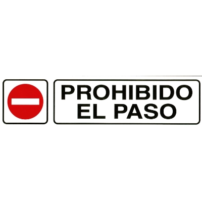 Imagen de Rotulo Adhesivo 250x63 mm. Prohibido El Paso