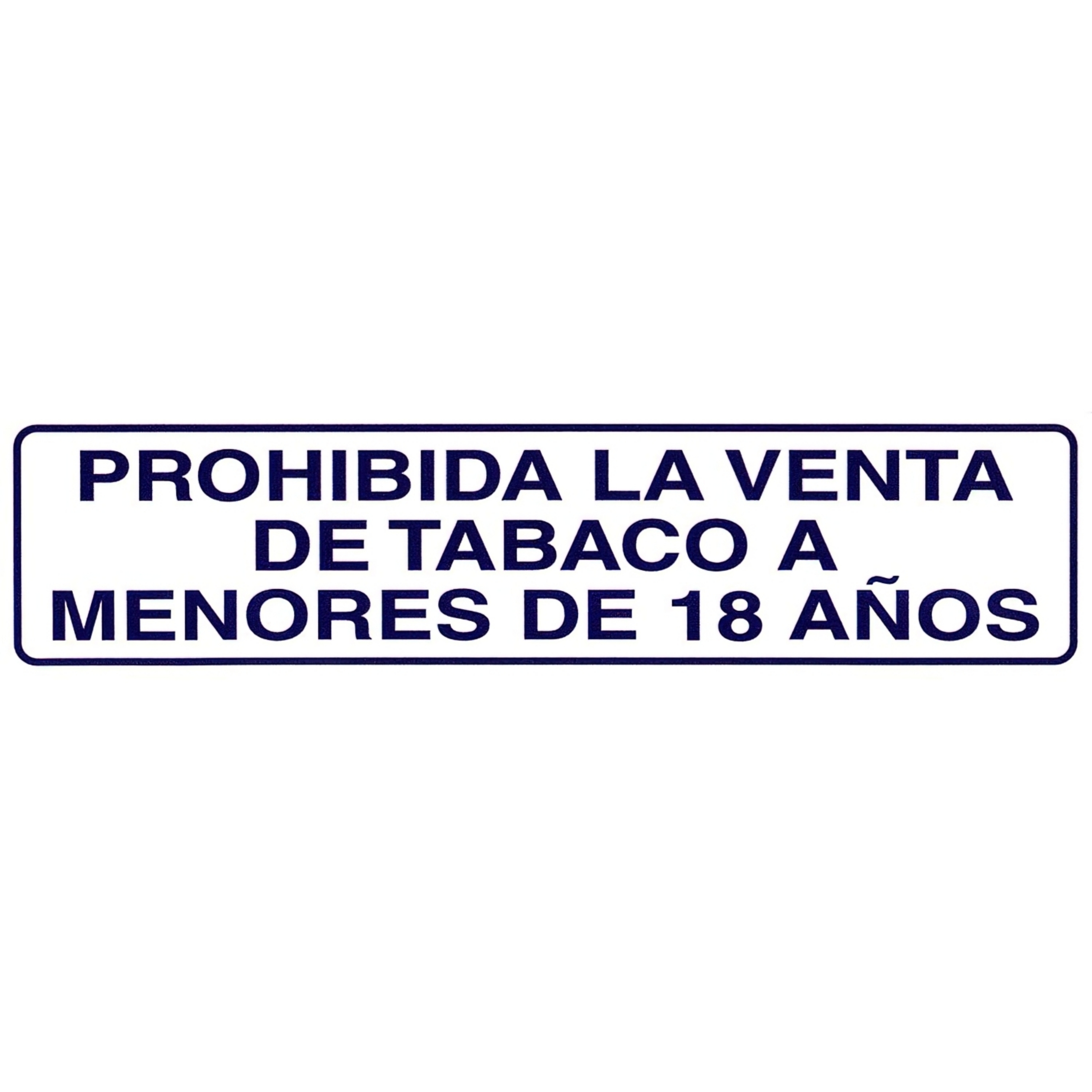 Imagen de Rotulo Adhesivo 250x63 mm. Prohibida Venta Tabaco  18años