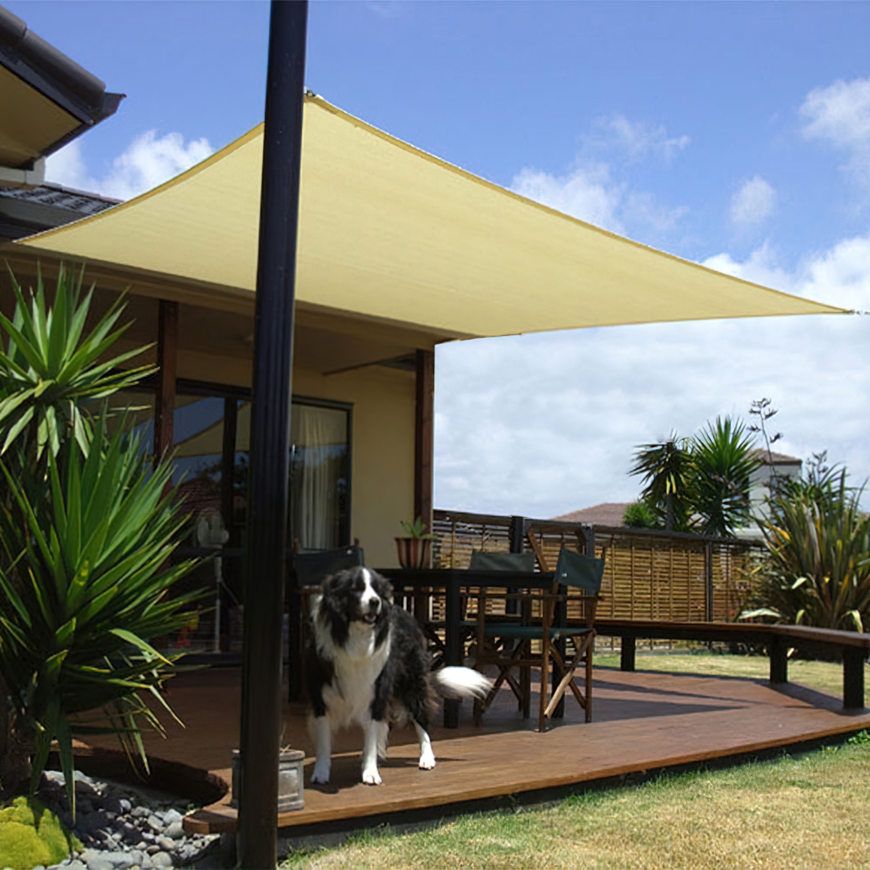 Imagen de Toldo Vela Sombra Jardin Cuadrada 3,6x3,6 metros Beige