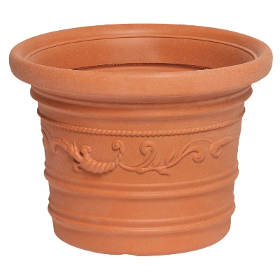 Imagen de Saturnia Macetero Resina Redondo, Color Terracota, Resistente, Ideal Exterior, 35 Cm Diametro.