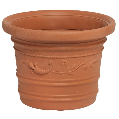 Imagen de Saturnia Macetero Resina Redondo, Color Terracota, Resistente, Ideal Exterior, 45 Cm Diametro.