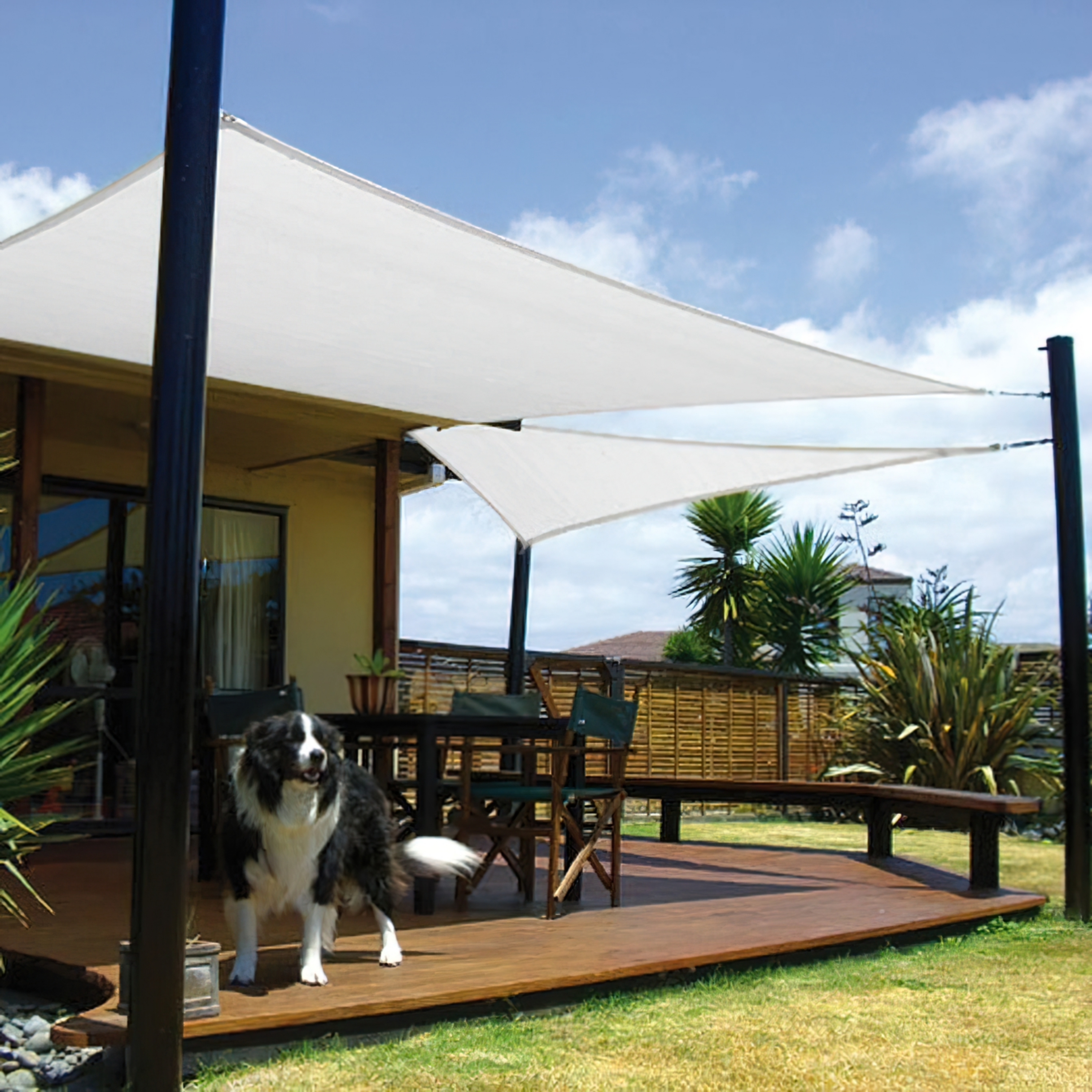 Imagen de Toldo Vela Sombra Jardin Cuadrada 3,6x3,6 metros Blanca