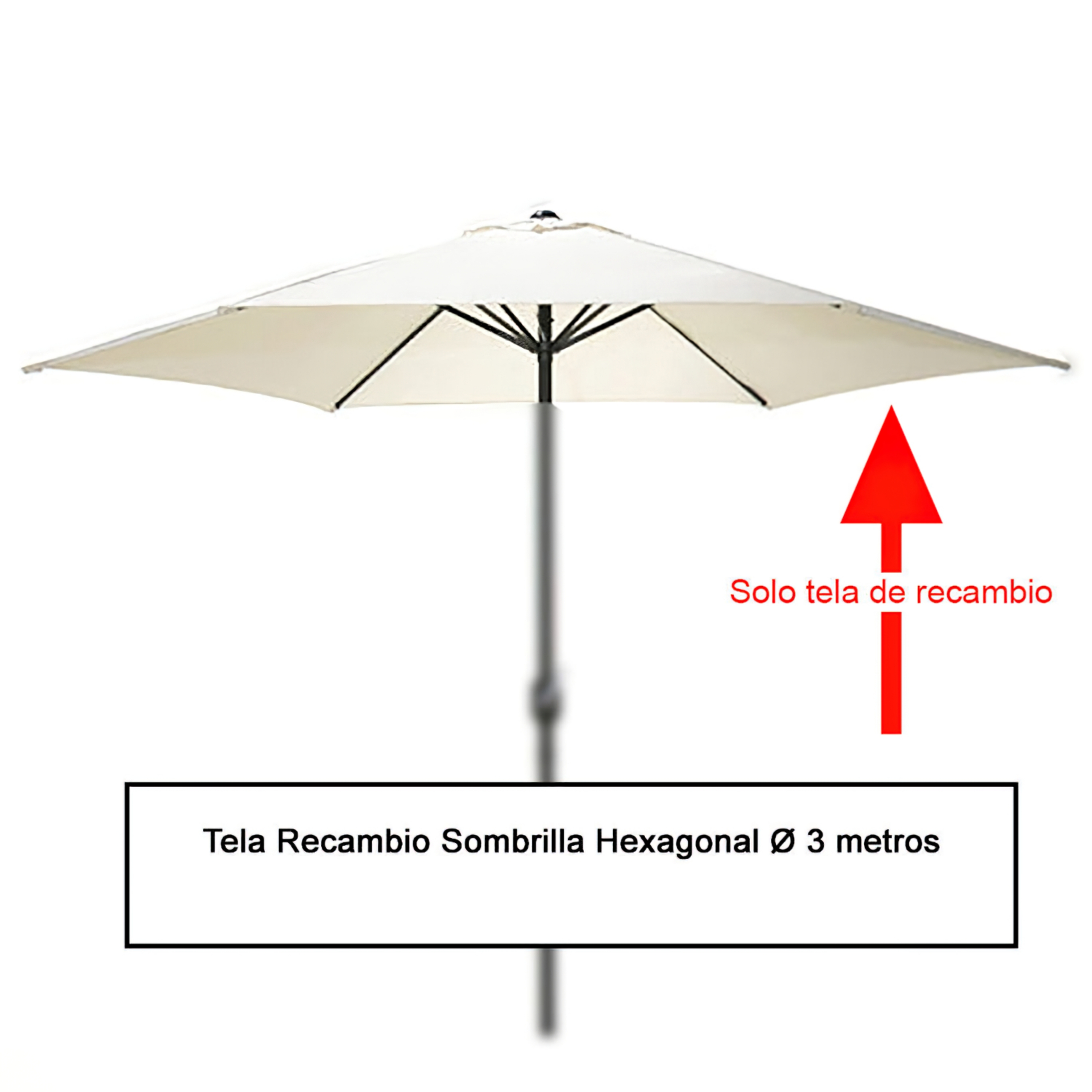 Imagen de Tela Recambio Sombrilla Hexagonal Ø 3 metros (08091050)