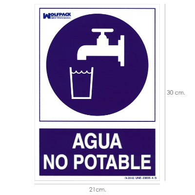 Imagen de Cartel Agua No Potable 30x21cm.