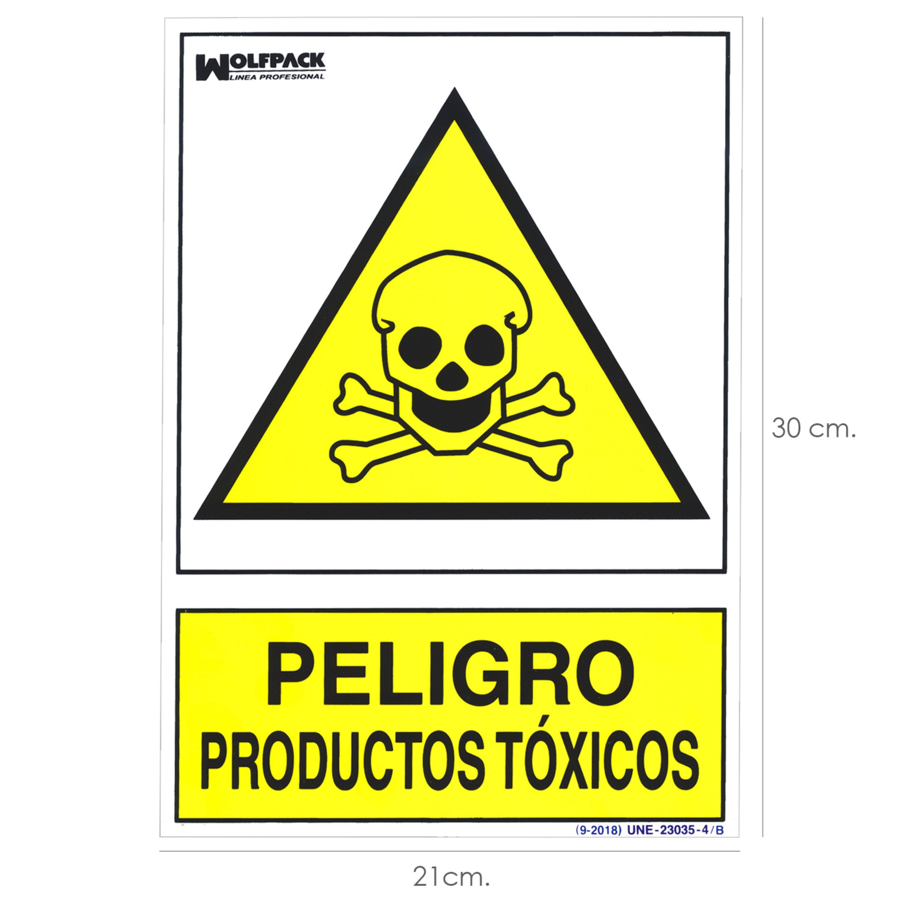 Imagen de Cartel Peligro Productos Toxicos 30x21cm.