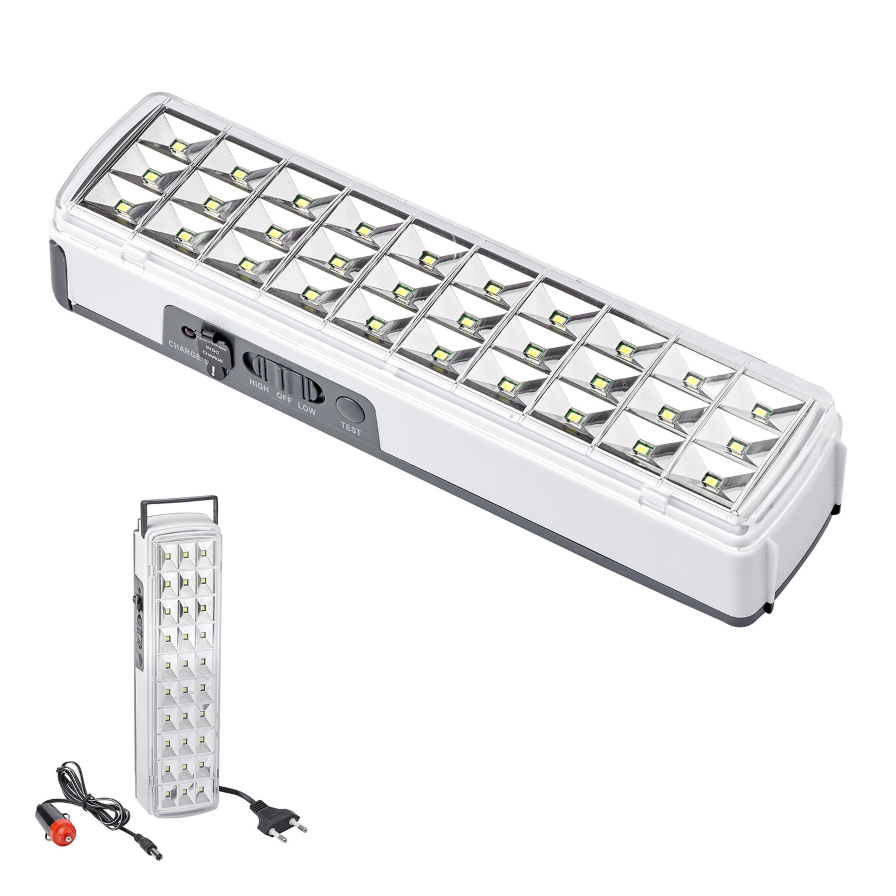 Imagen de Linterna LED / Lampara De Emergencia Con enchufe / Recargable (1.200 mAh) 150 Lumenes Con Asa y Cargador De Coche