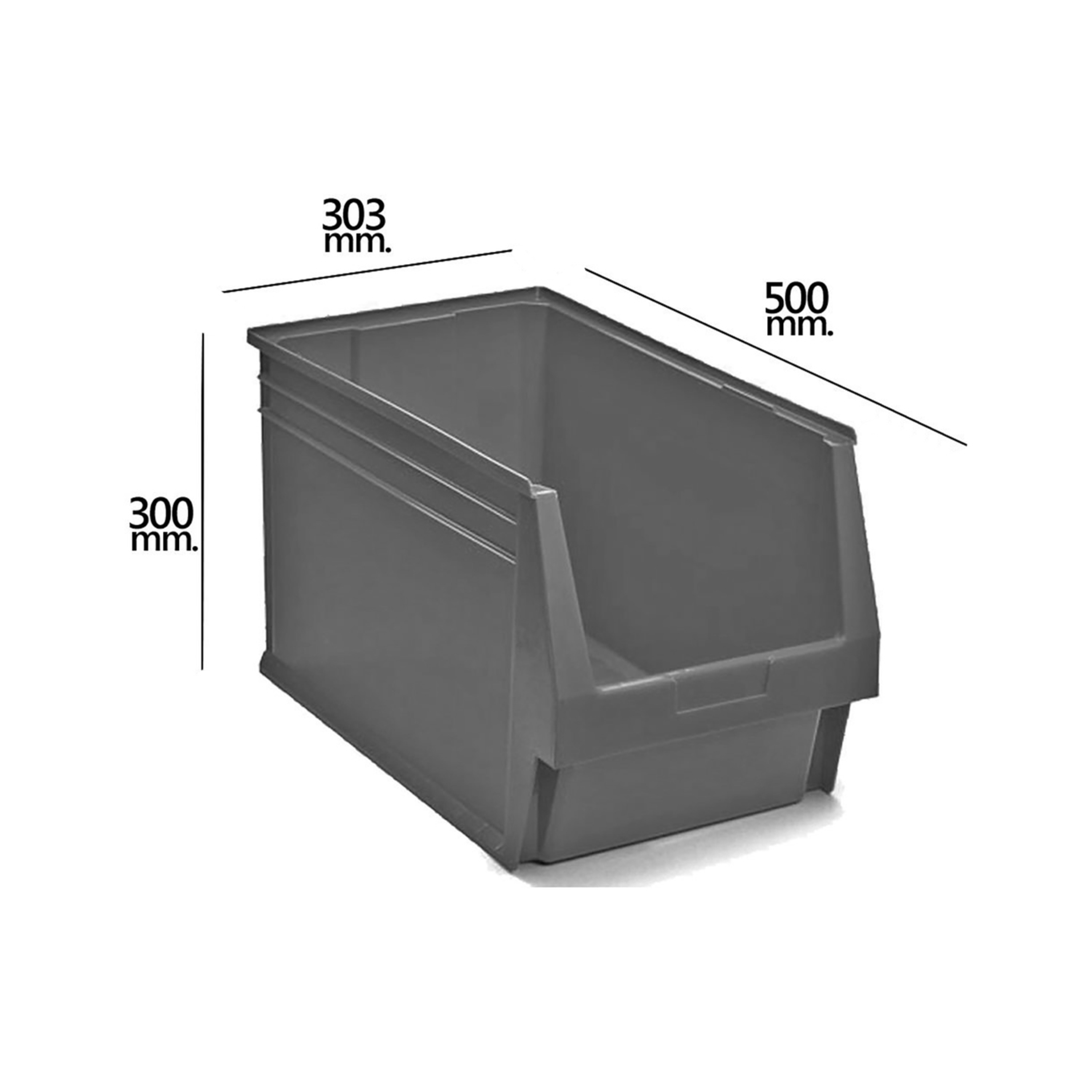 Imagen de Gaveta Apilable Almacenamiento Gris Nº59 500x303x300 mm. (5/6)