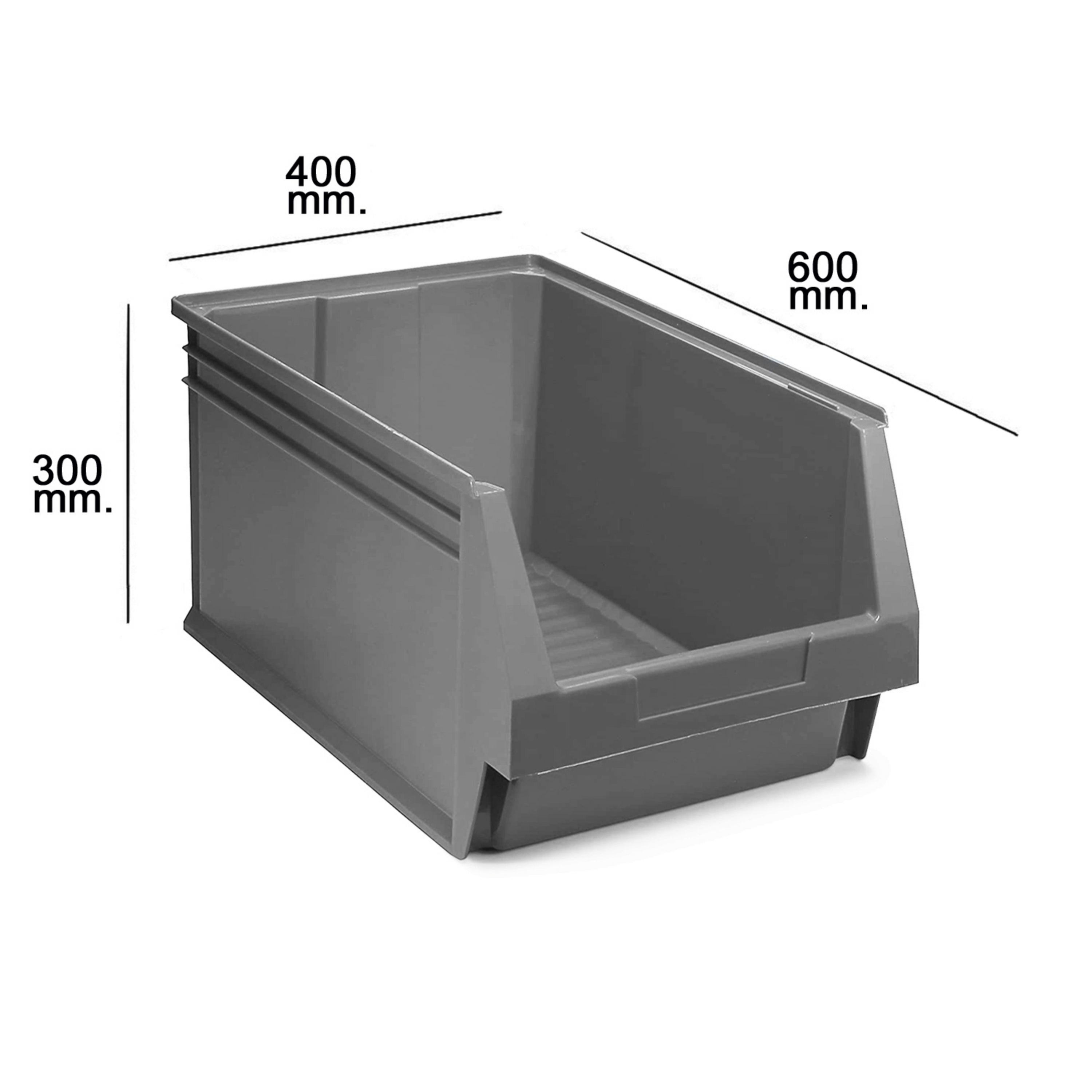 Imagen de Gaveta Apilable Almacenamiento Gris Nº60 600x400x300 mm.