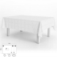 Imagen de Mantel Hule Muleton Rectangular Blanco Impermeable Antimanchas PVC 140x250 cm.  Recortable Uso Interior y Exterior