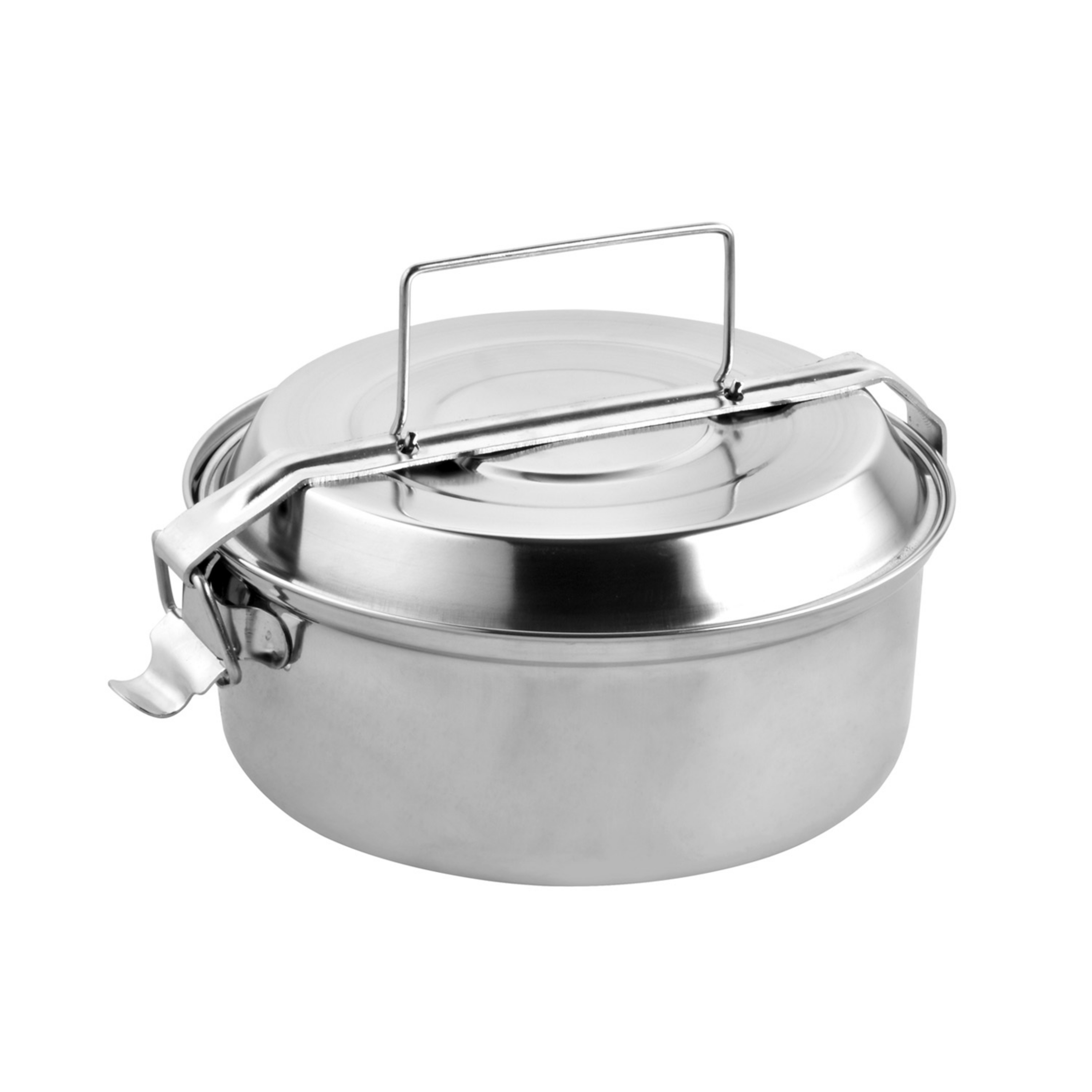 Imagen de Fiambrera Metalica De Acero Inoxidable Con 2 Platos Ø 16 cm. Lunch Box, Fiambrera Metalica, Porta Alimentos Metalico,