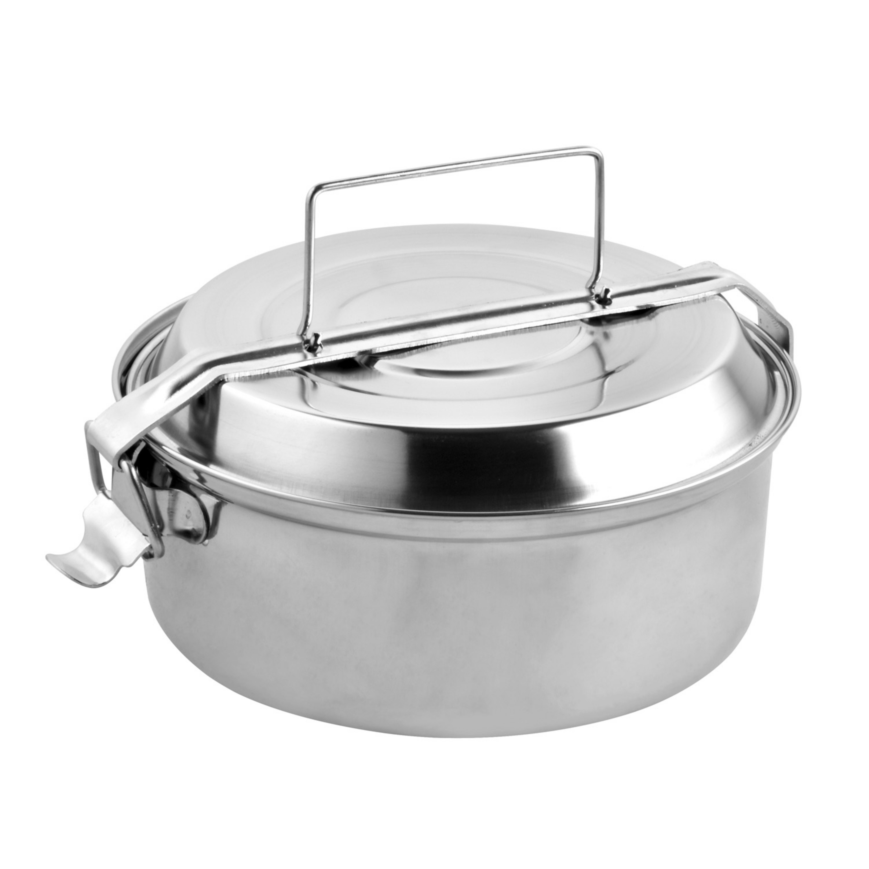 Imagen de Fiambrera Metalica De Acero Inoxidable Con 2 Platos Ø 18 cm. Lunch Box, Fiambrera Metalica, Porta Alimentos Metalico,