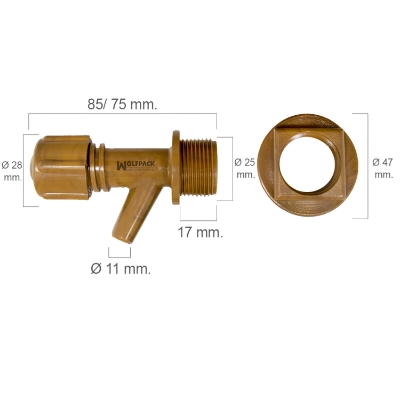 Imagen de Grifo Barril Plástico Mini Con Tuerca 3/4"