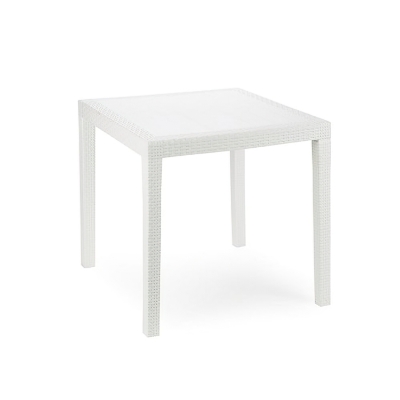 Imagen de Mesa Resina Ratan Blanca King 80x80 cm.