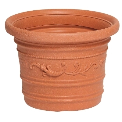 Imagen de Saturnia Macetero Resina Redondo, Color Terracota, Resistente, Ideal Exterior, 40 Cm Diametro.