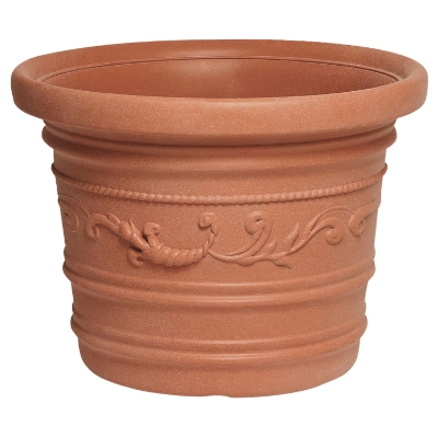 Imagen de Saturnia Macetero Resina Redondo, Color Terracota, Resistente, Ideal Exterior, 50 Cm Diametro.