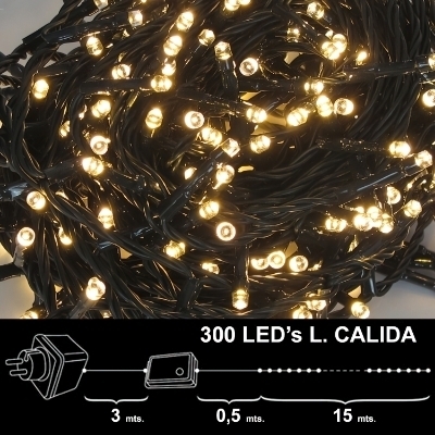 Imagen de Luces Navidad 300 Leds Luz Calida Interior / exterior (IP44)