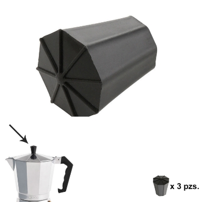 Imagen de Pomo Cafetera Aluminio Classic 2 / 3 / 6 / 9 y 12 tazas (3 piezas)