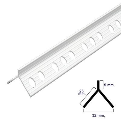 Imagen de Guardavivos Pvc Flecha Para Mortero Barra 2,5 Metros