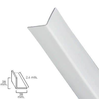 Imagen de Perfil Pvc Angulo 25x25 mm. Blanco Barra 2,5 metros