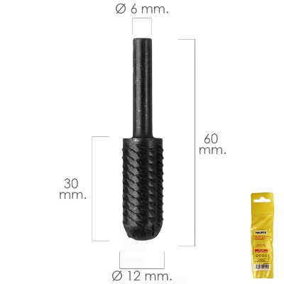 Imagen de Fresa Rotativa Para Metal Cilindrica Curva Ø 12 mm. Para Taladro / Fresadora