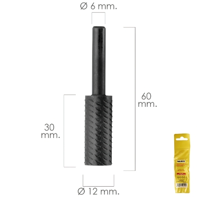 Imagen de Fresa Rotativa Para Metal Cilindrica Ø 12 mm. Para Taladro / Fresadora