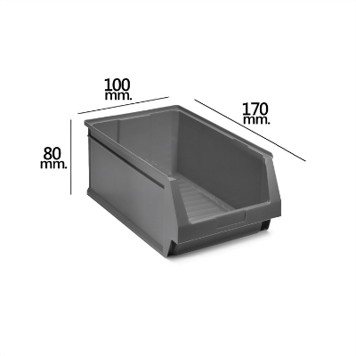 Imagen de Gaveta Apilable Almacenamiento Gris Nº51 170x100x80 mm.  (1/6)