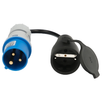 Imagen de Adaptador de clavija CEE a Schuko, 2 polos + Tierra. Max. 16A. 230V