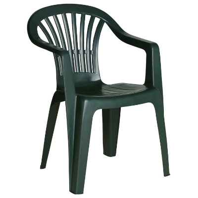 Imagen de Silla Respaldo Bajo Resina Monobloc, Color Verde, Modelo  Lyra