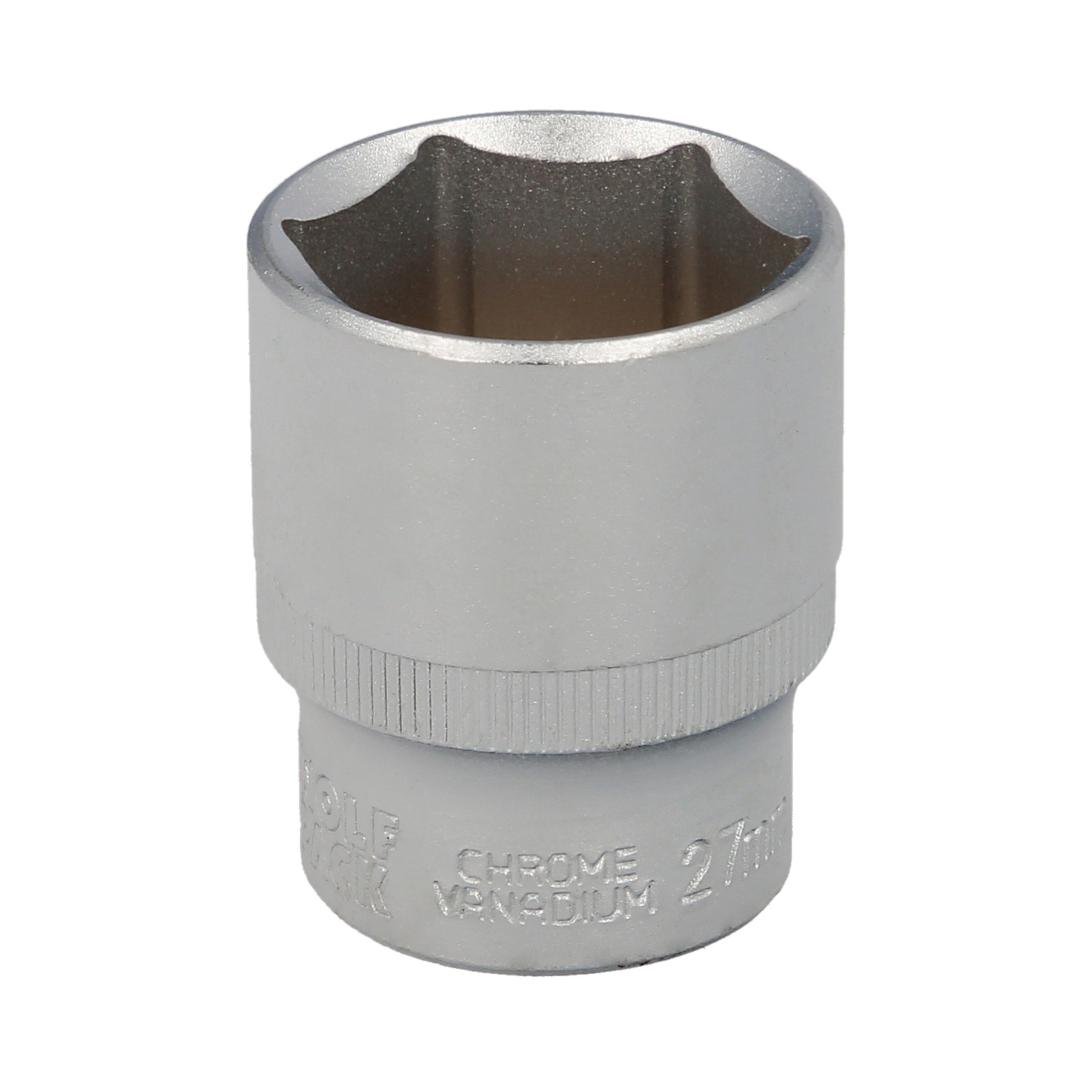 Imagen de Llave Vaso 1/2" Hexagonal 27 mm. Perfil de 6 caras. Acero Cromo Vanadio, Aristas Redondas