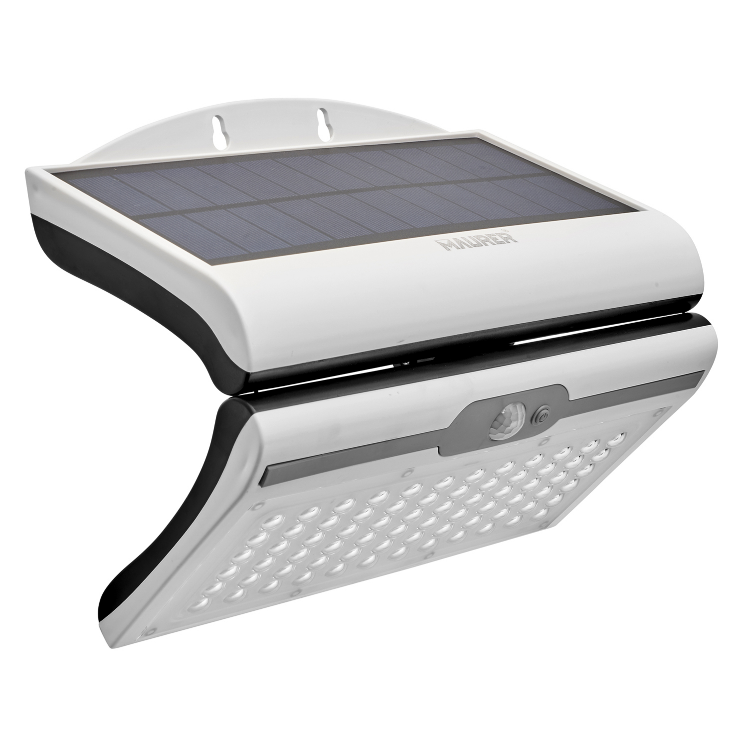 Imagen de Aplique / Lampara Solar Led Jardin Blanca Con Sensor de Movimiento y Crepuscular. IP44