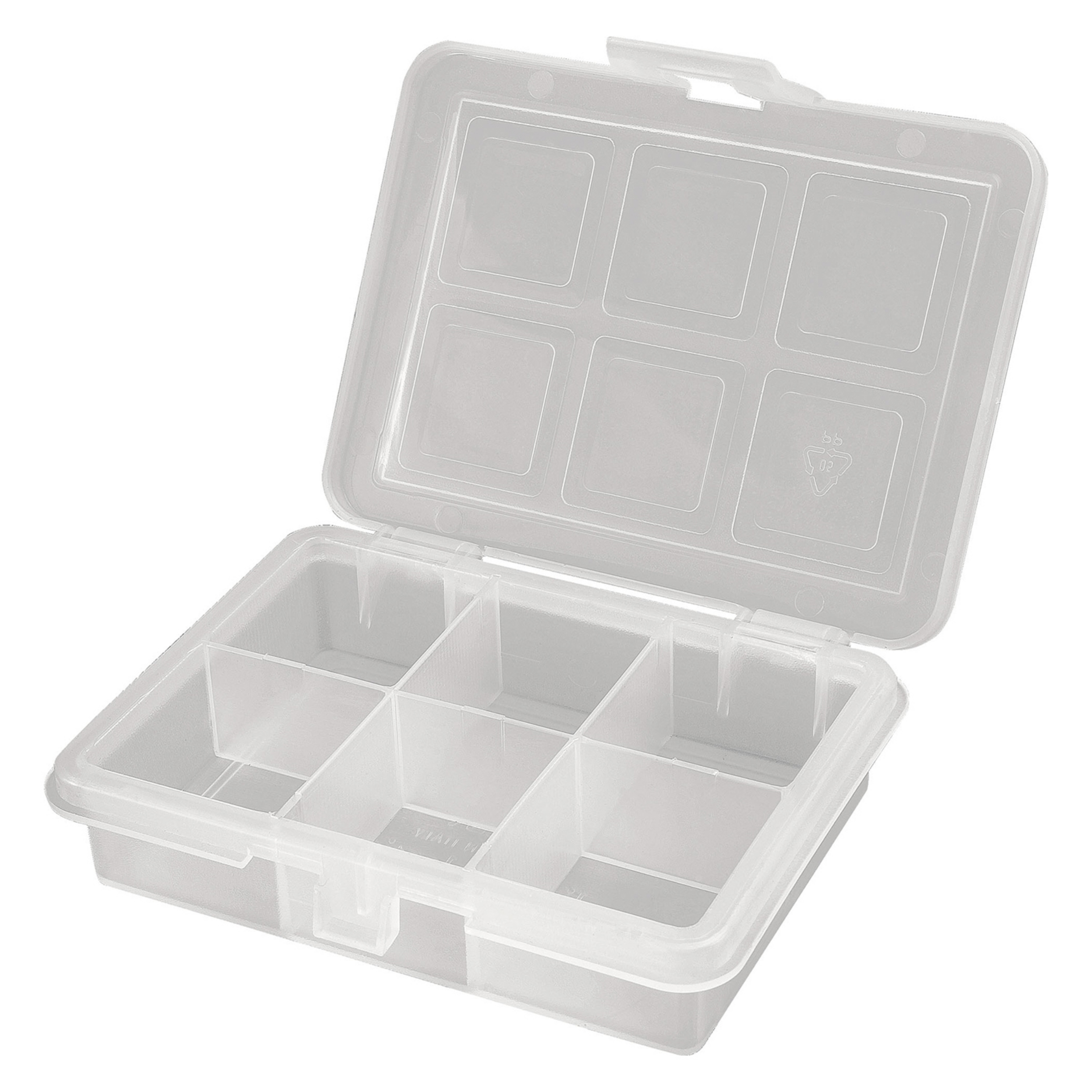 Imagen de Organizador Plastico 6 Compartimentos 120 x 100 x 28 mm. Caja Almacenaje, Malentin Organizador, Organizador Plastico