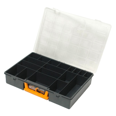 Imagen de Maletin Organizador Plastico 18 Compartimentos 360x252x64 mm. Caja Almacenaje, Malentin Organizador, Organizador Plastico