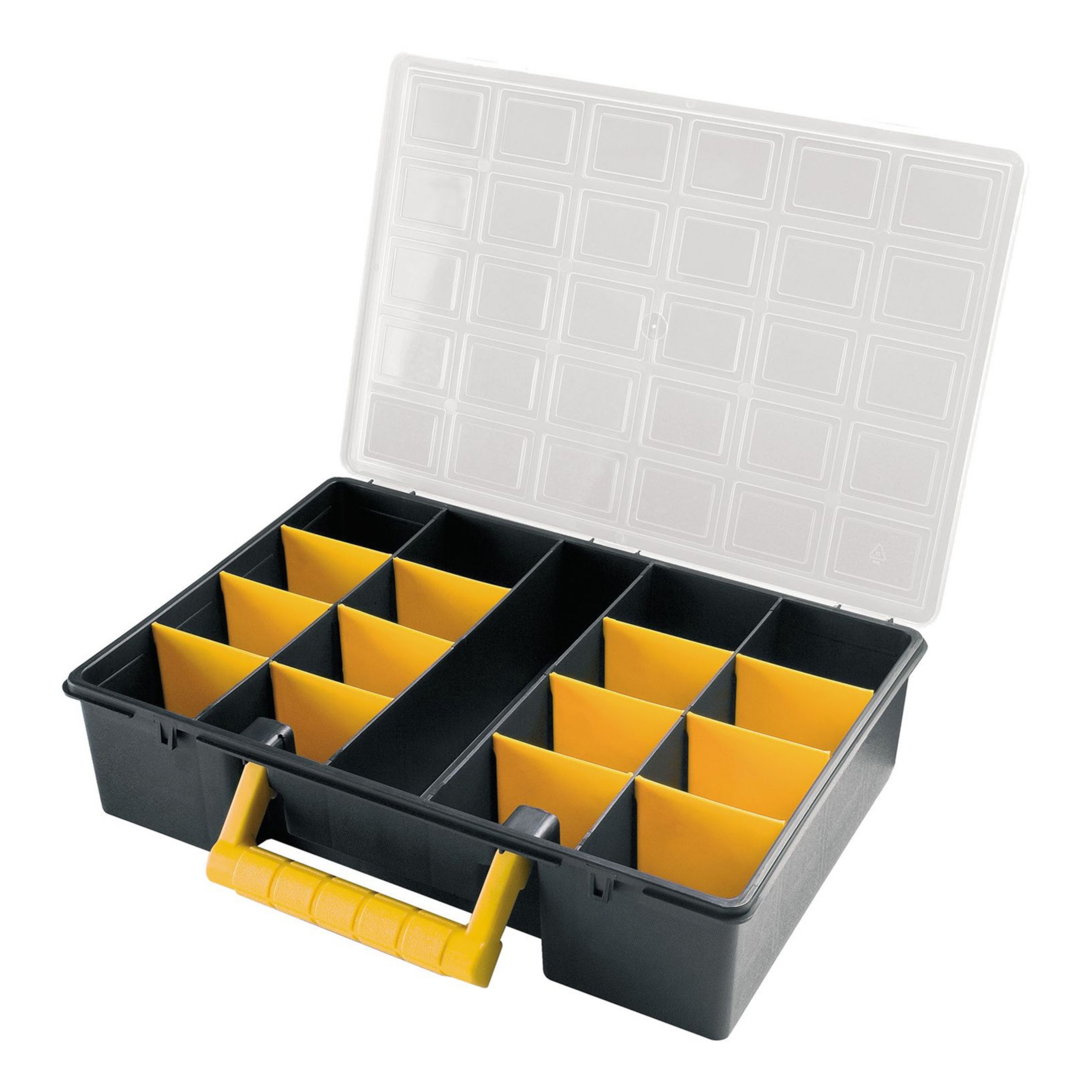 Imagen de Maletin Organizador Plastico 17 Compartimentos Con Separadores Ajustables 360x252x64 mm.