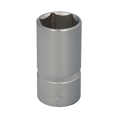 Imagen de Llave Vaso 1/2" Hexagonal Larga 30 mm. Perfil de 6 caras. Acero Cromo Vanadio, Aristas Redondas