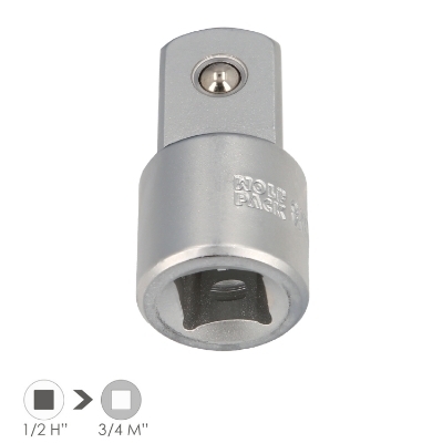 Imagen de Adaptador Reductor  1/2" Hembra A 3/4" Macho Acero Cromo Vanadio, Aristas Redondas, Reductor Carraca,